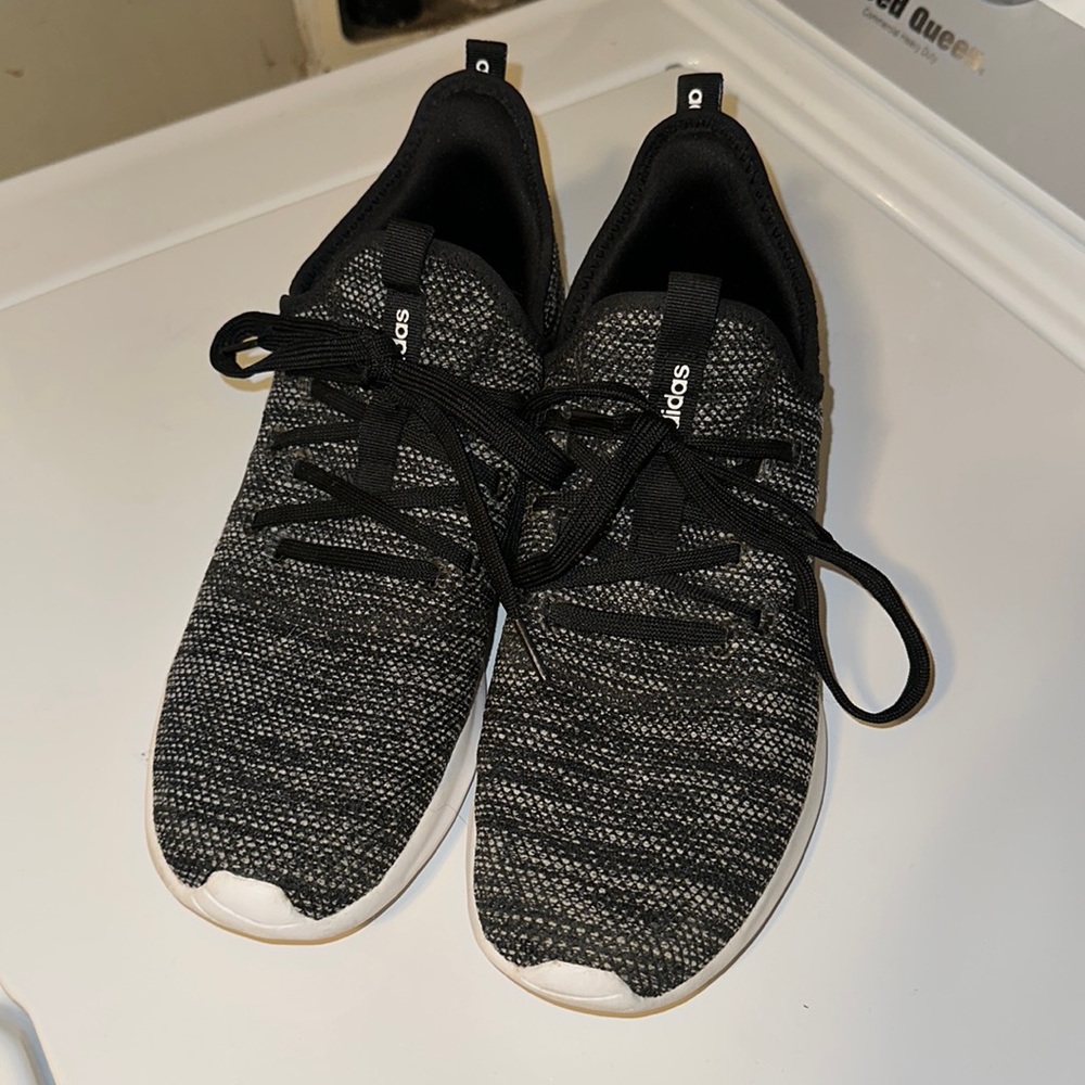 Adidas memory foam footbed sneakers shoes black white 11